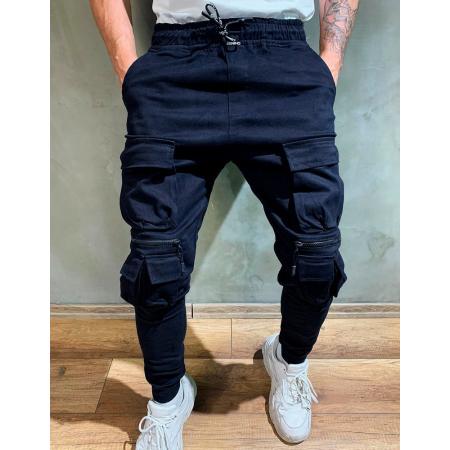 Pánske jogger nohavice, modré UX2642