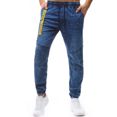 Pánske jogger nohavice denim look svetlo modré