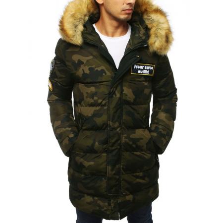 STYLE Férfi télikabát kabát télen - meleg bélelt / steppelt álcázás moro