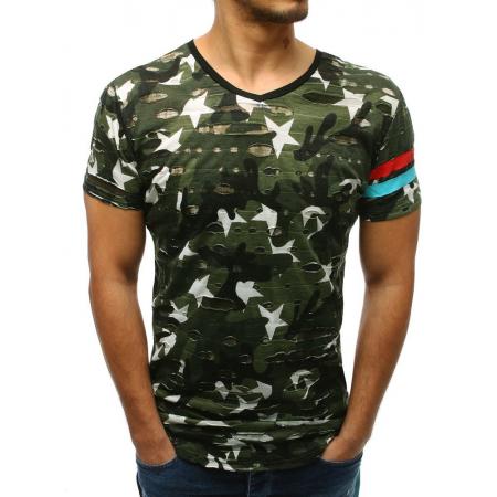 Pánské ELEGANT tričko camo maskáčové zelené