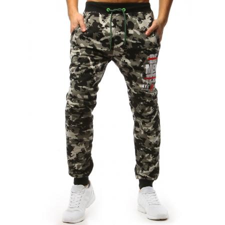 Pánské ELEGANT tepláky camo šedé