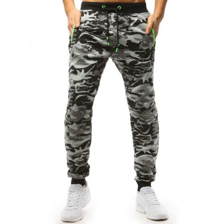 Pánské ELEGANT tepláky camo šedé
