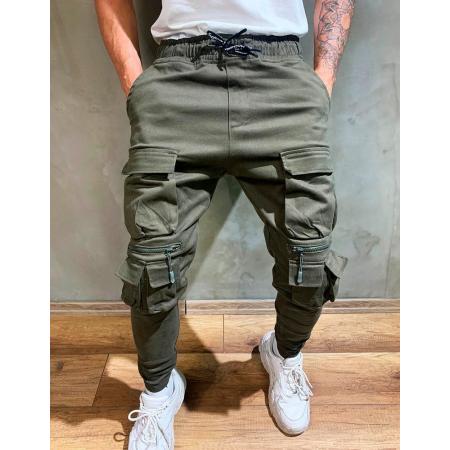 Pánske jogger nohavice, khaki UX2644
