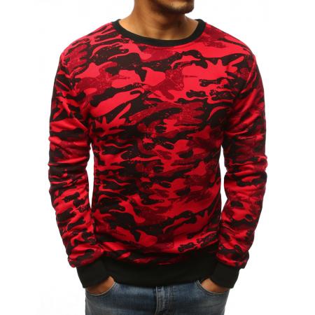 Férfi elegáns pulóver fedél nélkül Camo piros
