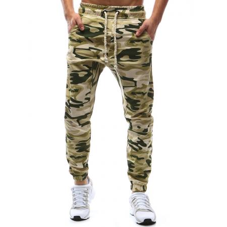 Pánské kalhoty joggery maskáčové béžové
