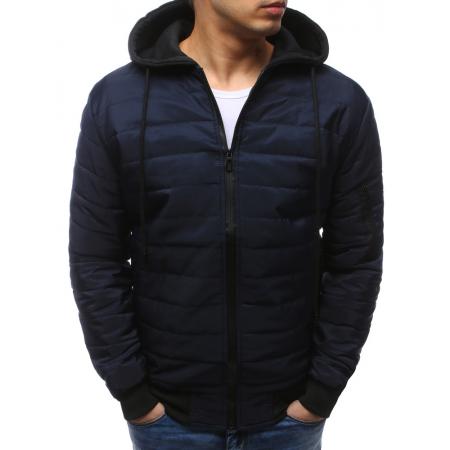 Pánská prošívaná bunda bomber jacket tmavě modrá