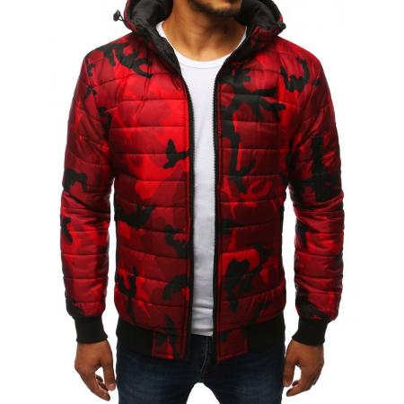 Pánska SPRING bunda prešívaná bomber jacket moro maskáčová červená