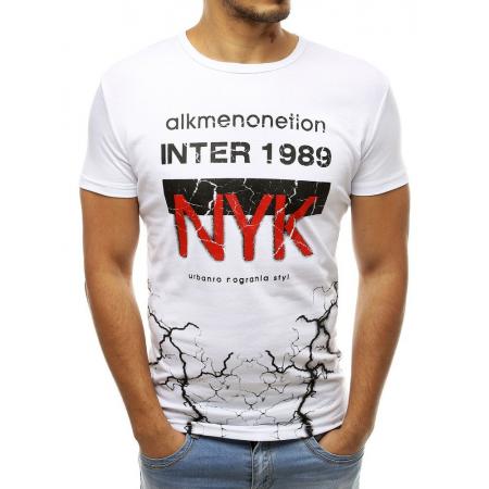 Férfi póló, fehér nyomtatási RX3764