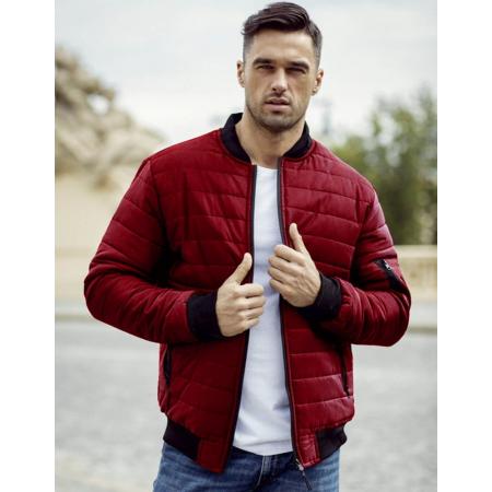 Pánská bunda prošívaná bomber jacket bordo