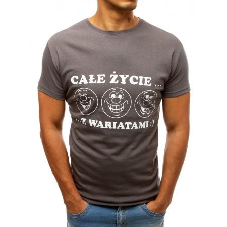 Pánske STYLE tričko s potlačou tmavošedej