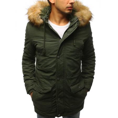 Pánská zimní bunda parka zelená