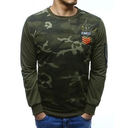 Pánská mikina s potiskem camo zielona