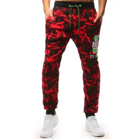 Pánské ELEGANT tepláky camo červené