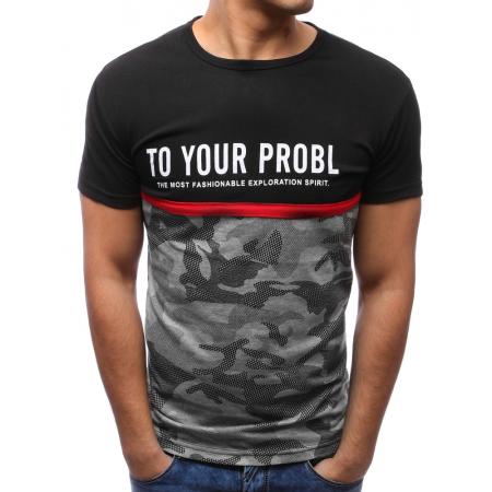 Pánské tričko s potiskem černé