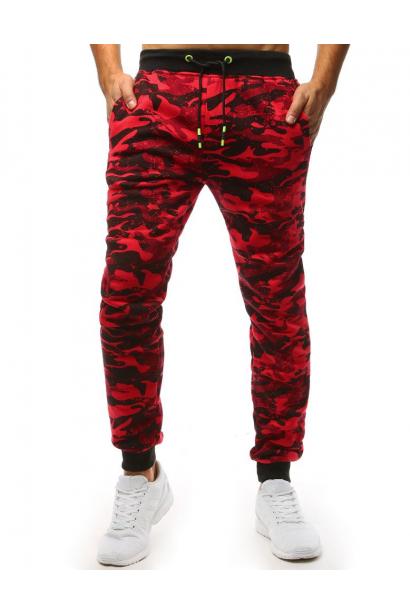 Férfi elegáns CAMO piros sportnadrág