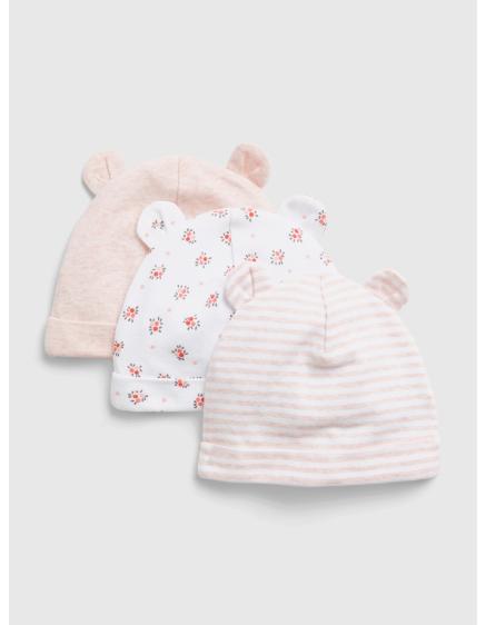 Baby čepice s oušky, 3 ks