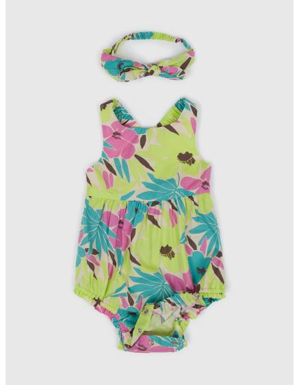 Baba virágos bodysuit fejpánttal