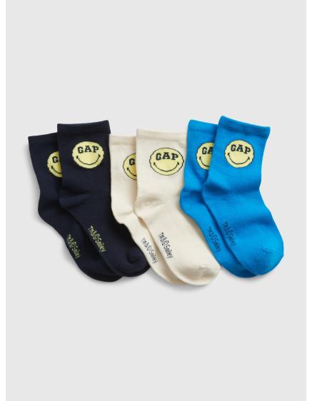 GAP & Smiley® Detské ponožky, 3 páry