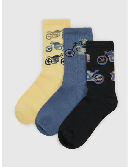 Detské ponožky na bicykel, 3 páry