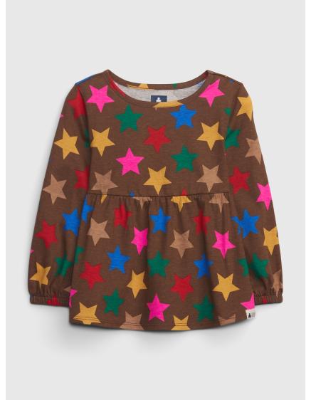 Detské peplum tričko z organickej bavlny