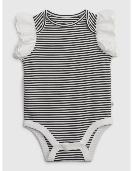 Baba csíkos bodysuit fodrokkal
