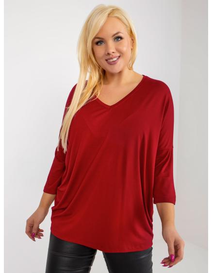 Dámska blúzka plus size z viskózy CECILIA bordó