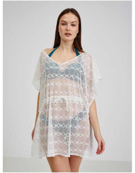 Bílý dámský děrovaný kaftan