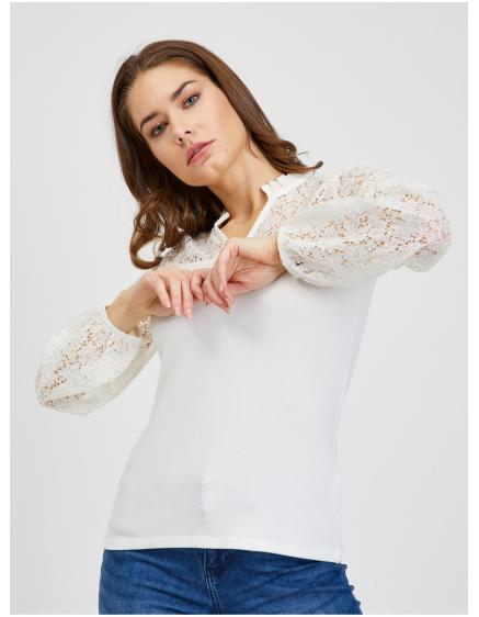 Krémszínű női csipkeing