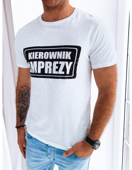 Férfi nyomtatott póló V087 fehér