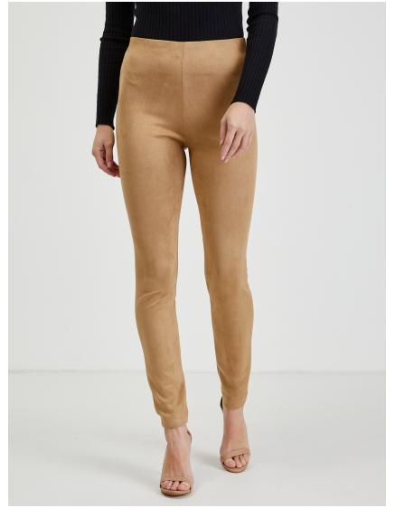 Világosbarna női nadrág szarvasbőrből