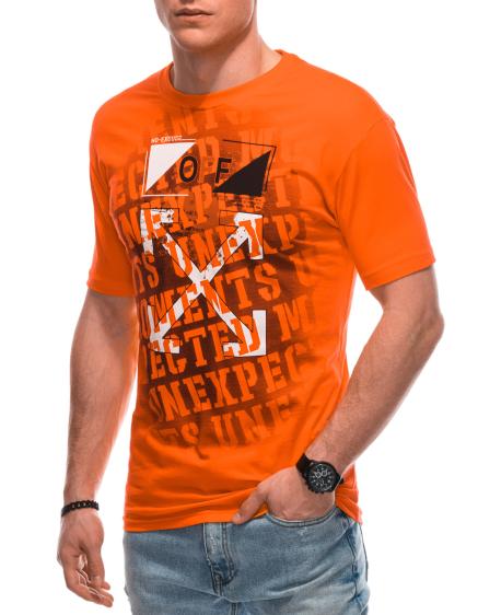 Pánské tričko s potiskem S1602 oranžové
