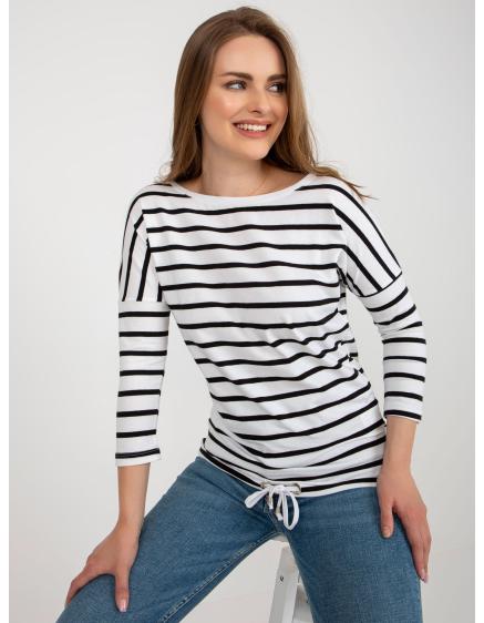 Dámska blúzka s 3/4 rukávom BASIC FEEL GOOD čiernobiela