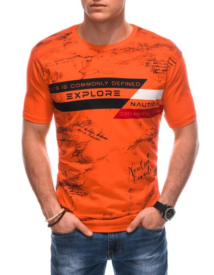 Pánske tričko s potlačou S1840 oranžová