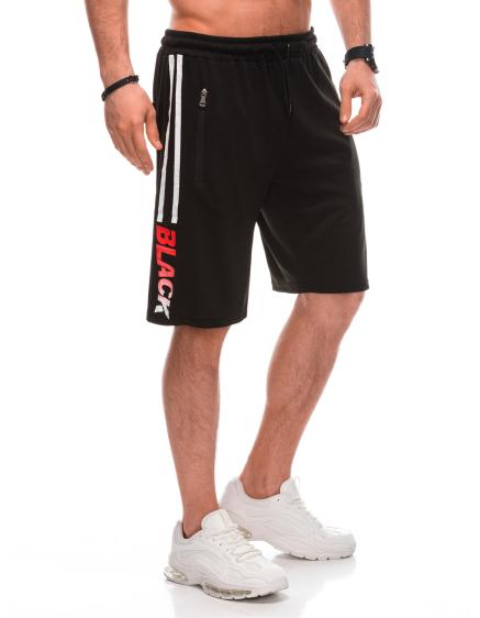 Pánske šortky W471 čierna/červená