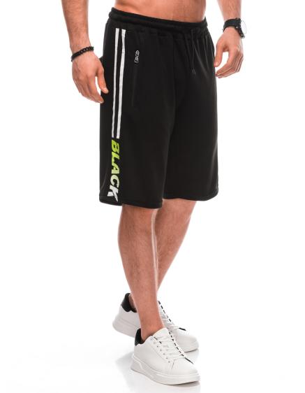 Pánske šortky W471 čierna/zelená