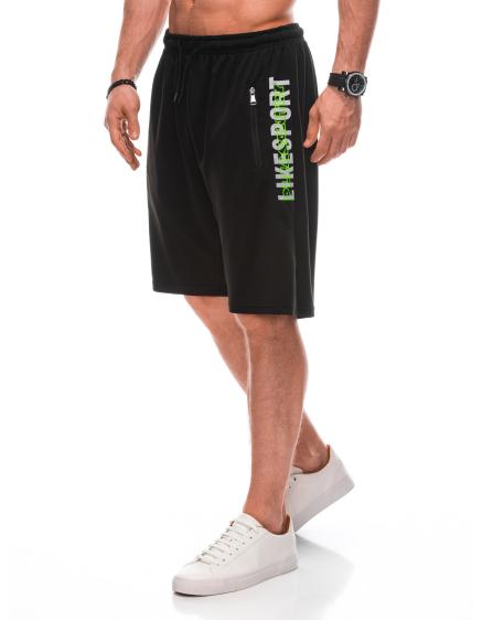Pánske šortky W472 čierna/zelená