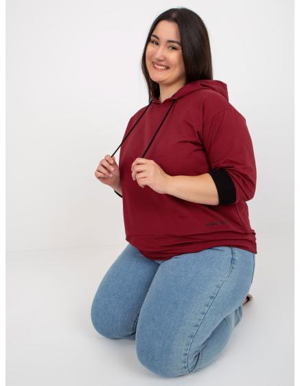 Dámska blúzka plus size s potlačou HANRIETTA bordová