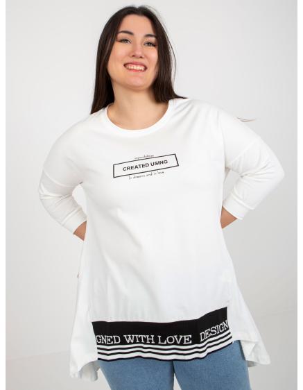 Dámska plus size tunika s 3/4 rukávom LEONELLE ecru