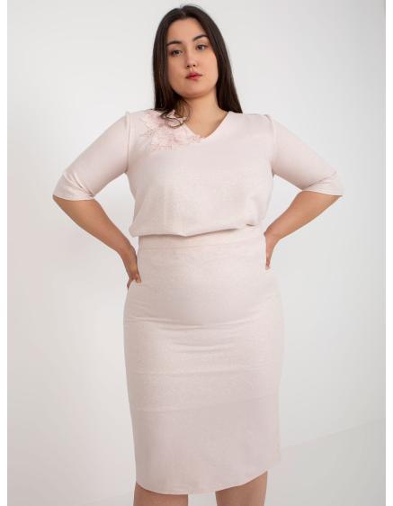 Dámska plus size sukňa VILLETE svetloružová