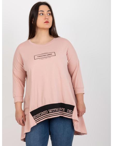Dámska tunika s 3/4 rukávmi plus size PANSY ružová