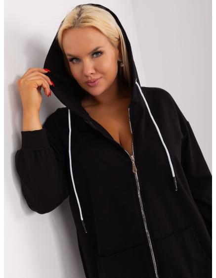Női plus size pamut blúz REVA fekete