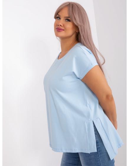 Dámske plus size šaty s rozparkom KINNDA svetlomodré