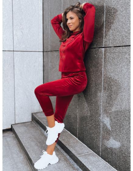 Dámska velúrová súprava VOGUE bordová
