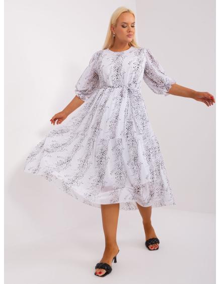 Női fodros ruha plus size VANESA fehér