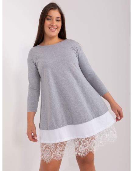 Női plus size pamutruha LILIANA szürke