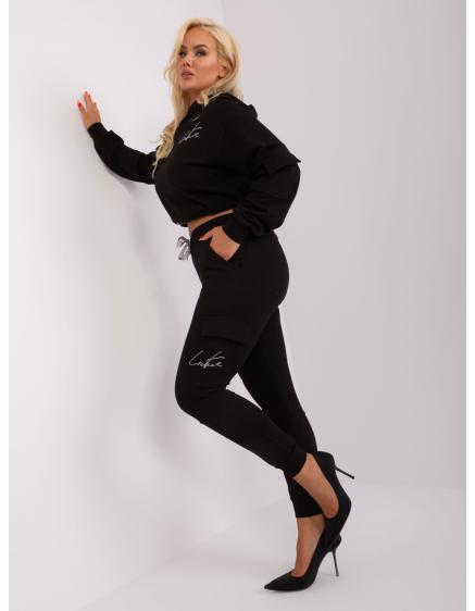 Dámska súprava plus size cargo nohavíc SAMA čierna