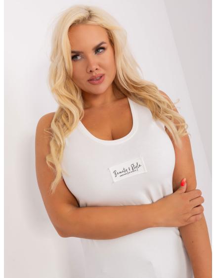 Dámsky plus size top s rebrovaným lemom JIRA ecru