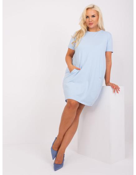 Dámske plus size bavlnené šaty EZER svetlomodré