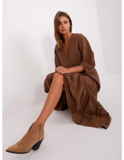Női ruha fodros oversize ZULUNA barna