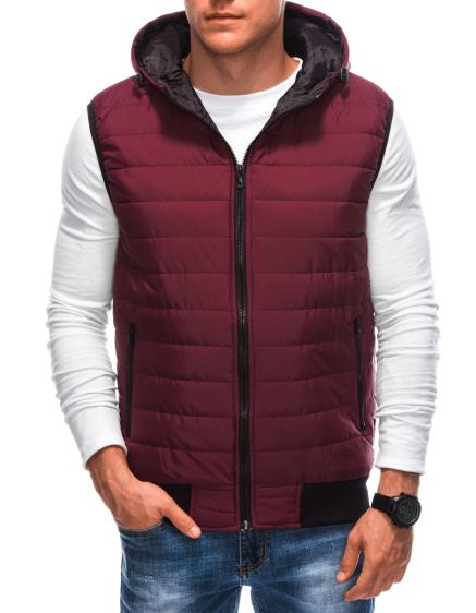 Férfi steppelt mellény V58 burgundi